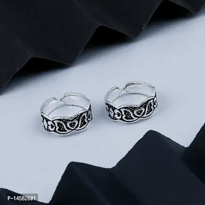 Toe Rings for Women Traditional Silver Oxidised Toe Rings Set Bichiya for women-thumb2
