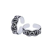 Toe Rings for Women Traditional Silver Oxidised Toe Rings Set Bichiya for women-thumb3