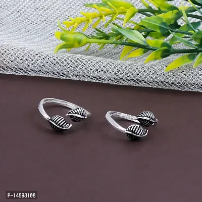 Retailer of Silver oxidised toe rings for ladies | Jewelxy - 233228