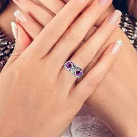 Pink Demon Eyes Owl/Ullu Bird Face Design Thumb Finger Ring Stainless Steel Silver Plated Ring-thumb3