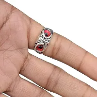 Red Demon Eyes Owl/Ullu Bird Face Design Thumb Finger Ring Stainless-Steel Silver-Plated Ring-thumb3