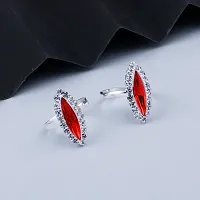 Toe Rings for Women Traditional Red Color Oxidised Toe Rings Set Bichiya for women-thumb1