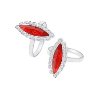 Toe Rings for Women Traditional Red Color Oxidised Toe Rings Set Bichiya for women-thumb3