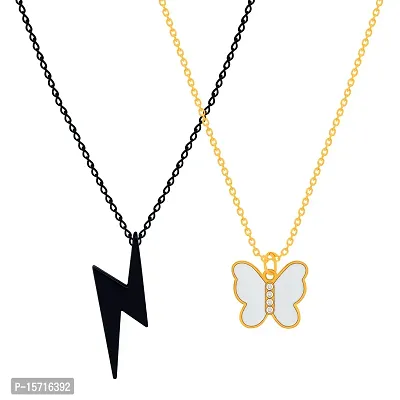 Butterfly and Black Color Necklace Pendant Chain For Women-thumb4