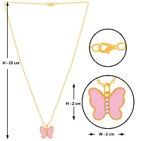 Butterfly Gold Peach and Black Color Necklace Pendant Chain For Women-thumb4