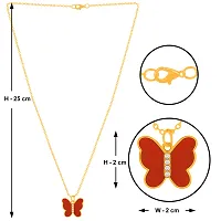 Black and Red Color Butterfly Pendant Necklace Chain For Girls-thumb4