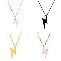 Zig Zag Flash Lightning Solid Multi Color Fancy Pendant Chain Pack OF 4-thumb3