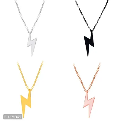 Zig Zag Flash Lightning Solid Multi Color Fancy Pendant Chain Pack OF 4-thumb4