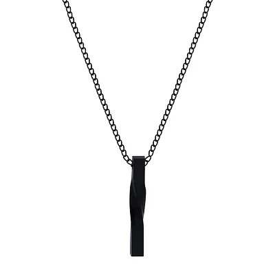 Buy Adhvik Black Color Unisex Stainless Steel Fancy Stylish Latest Korean  3D Vertical Secret Hidden Bar Cuboid Stick Custom Name Locket Pendant  Necklace With Clavicle Chain Online In India At Discounted Prices