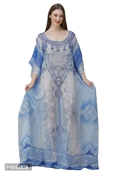 Trendy Attractive Georgette Maxi Length Kaftan Dress-thumb0