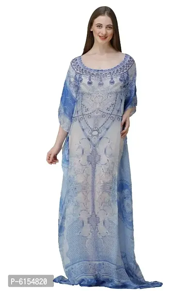 Trendy Attractive Georgette Maxi Length Kaftan Dress-thumb2