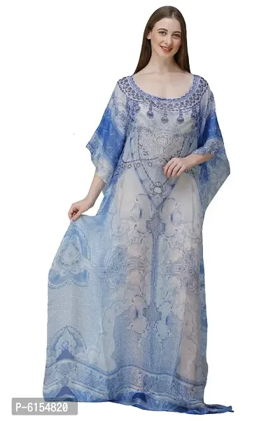 Trendy Attractive Georgette Maxi Length Kaftan Dress-thumb4