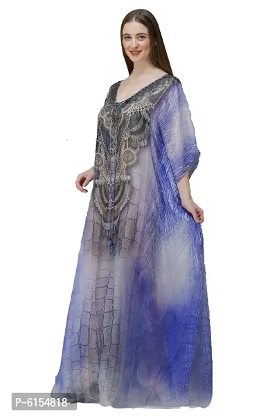 Trendy Attractive Georgette Maxi Length Kaftan Dress-thumb4