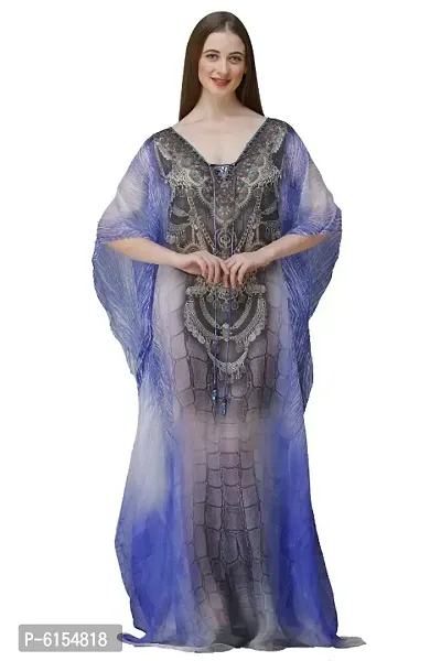 Trendy Attractive Georgette Maxi Length Kaftan Dress-thumb5