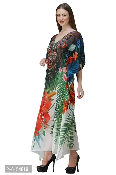 Trendy Attractive Georgette Maxi Length Kaftan Dress-thumb3