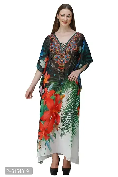 Trendy Attractive Georgette Maxi Length Kaftan Dress-thumb5