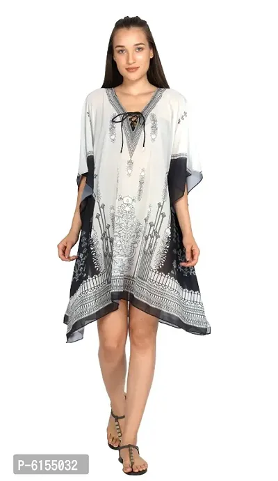 Trendy Attractive Georgette Knee Length Kaftan Dress-thumb0