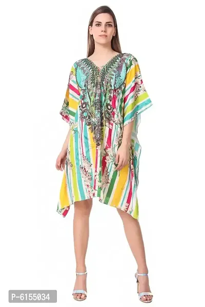 Trendy Attractive Georgette Knee Length Kaftan Dress