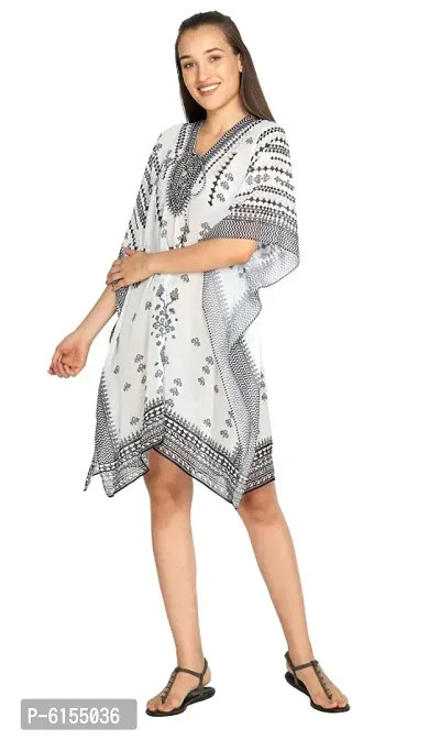 Trendy Attractive Georgette Knee Length Kaftan Dress-thumb5