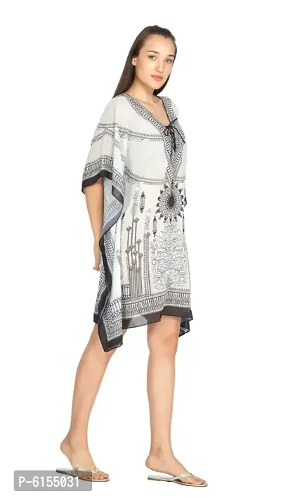 Trendy Attractive Georgette Knee Length Kaftan Dress-thumb2