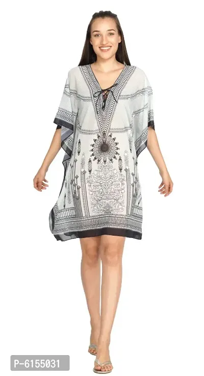 Trendy Attractive Georgette Knee Length Kaftan Dress-thumb3