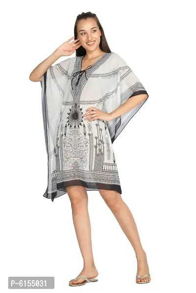 Trendy Attractive Georgette Knee Length Kaftan Dress-thumb4