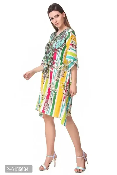 Trendy Attractive Georgette Knee Length Kaftan Dress-thumb2