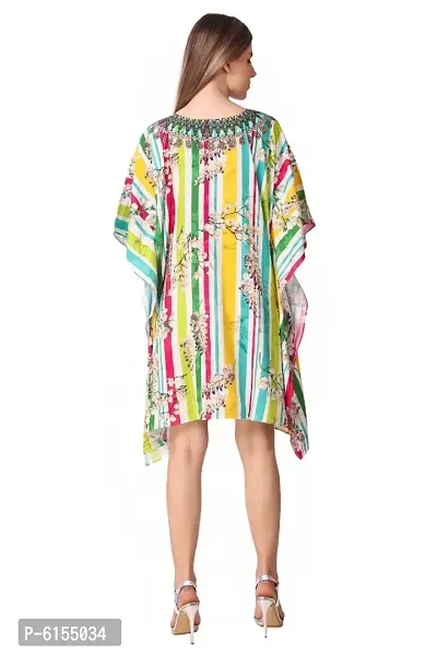 Trendy Attractive Georgette Knee Length Kaftan Dress-thumb3