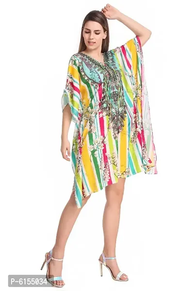 Trendy Attractive Georgette Knee Length Kaftan Dress-thumb4