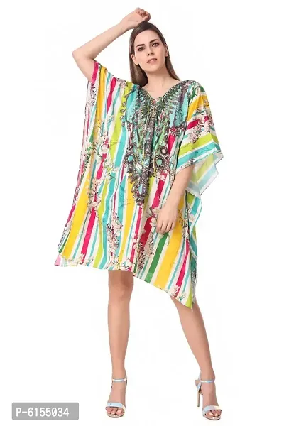 Trendy Attractive Georgette Knee Length Kaftan Dress-thumb5