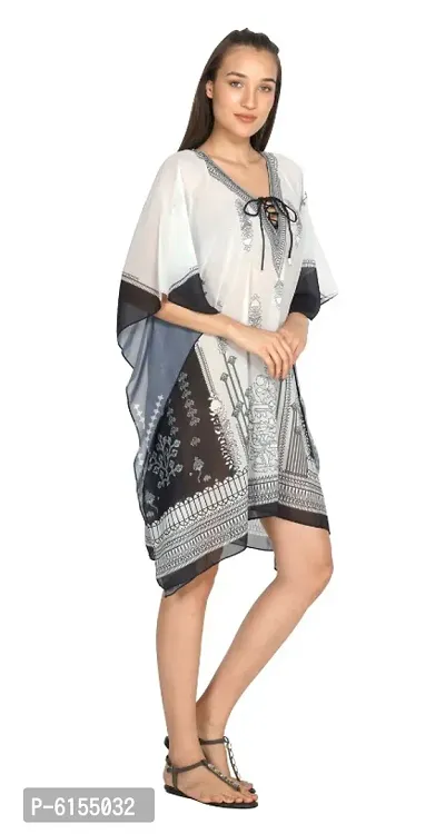 Trendy Attractive Georgette Knee Length Kaftan Dress-thumb2