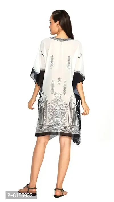 Trendy Attractive Georgette Knee Length Kaftan Dress-thumb3