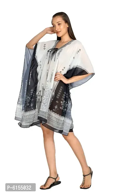 Trendy Attractive Georgette Knee Length Kaftan Dress-thumb4