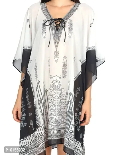 Trendy Attractive Georgette Knee Length Kaftan Dress-thumb5