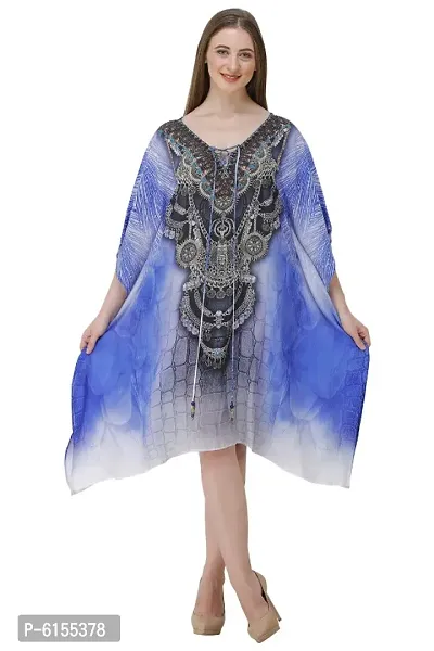 Trendy Attractive Georgette Knee Length Kaftan Dress-thumb0