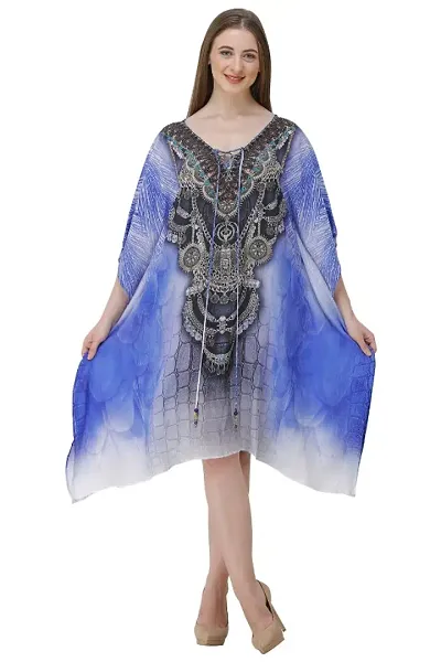 Trendy Attractive Georgette Knee Length Kaftan Dress