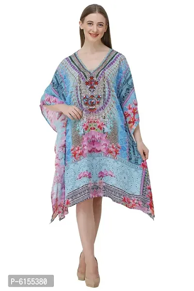 Trendy Attractive Georgette Knee Length Kaftan Dress