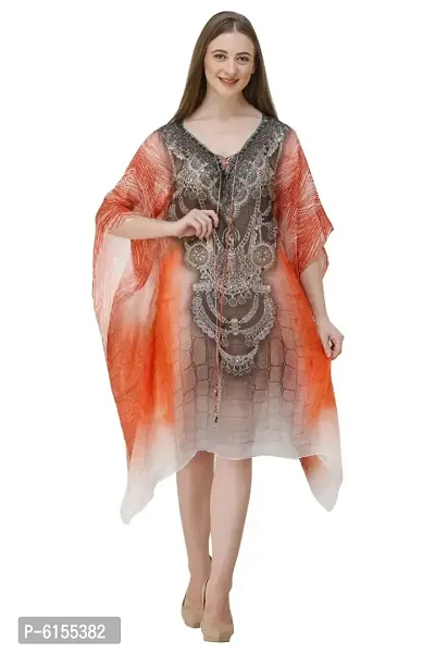 Trendy Attractive Georgette Knee Length Kaftan Dress