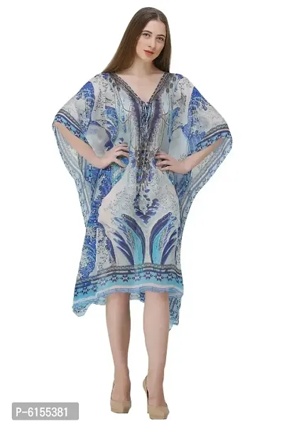 Trendy Attractive Georgette Knee Length Kaftan Dress-thumb2