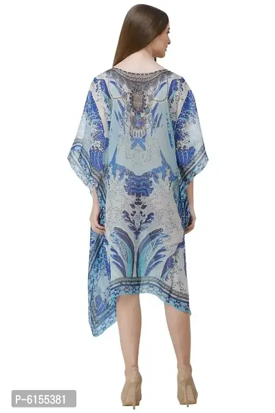 Trendy Attractive Georgette Knee Length Kaftan Dress-thumb3