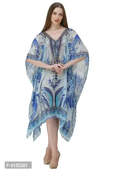 Trendy Attractive Georgette Knee Length Kaftan Dress-thumb4