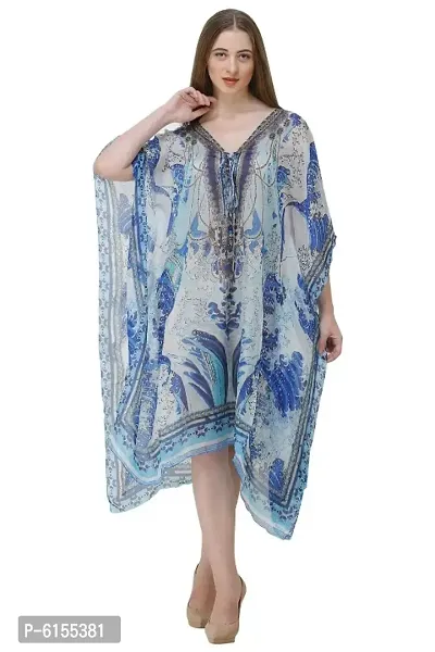 Trendy Attractive Georgette Knee Length Kaftan Dress-thumb5