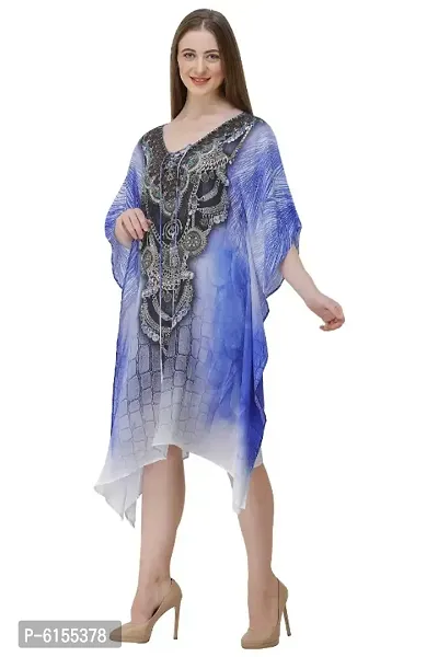 Trendy Attractive Georgette Knee Length Kaftan Dress-thumb2