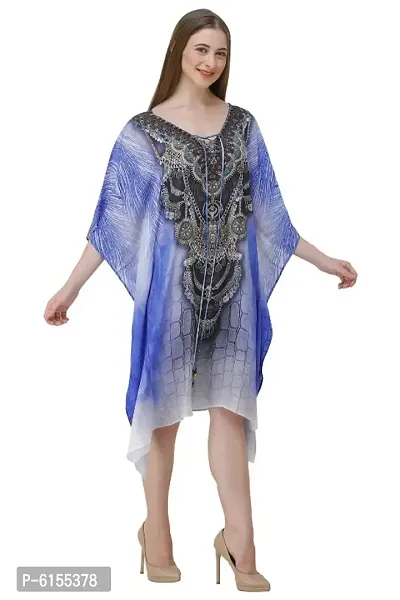 Trendy Attractive Georgette Knee Length Kaftan Dress-thumb3