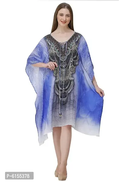 Trendy Attractive Georgette Knee Length Kaftan Dress-thumb4