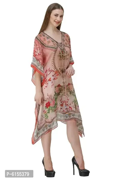 Trendy Attractive Georgette Knee Length Kaftan Dress-thumb3