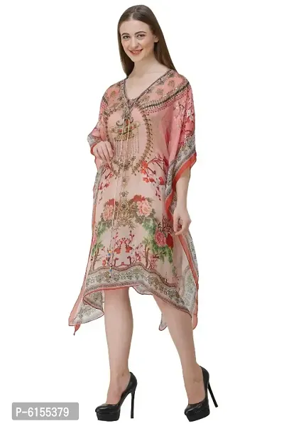 Trendy Attractive Georgette Knee Length Kaftan Dress-thumb4