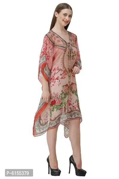 Trendy Attractive Georgette Knee Length Kaftan Dress-thumb5