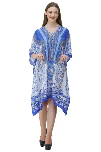 Trendy Attractive Georgette Knee Length Kaftan Dress