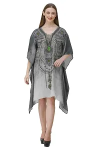Trendy Attractive Georgette Knee Length Kaftan Dress-thumb3
